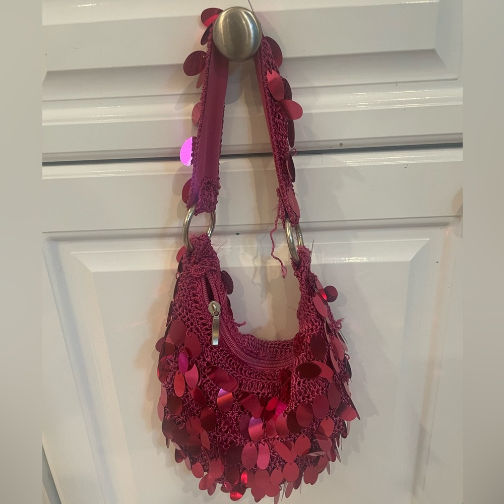 Hot pink Sequins purse